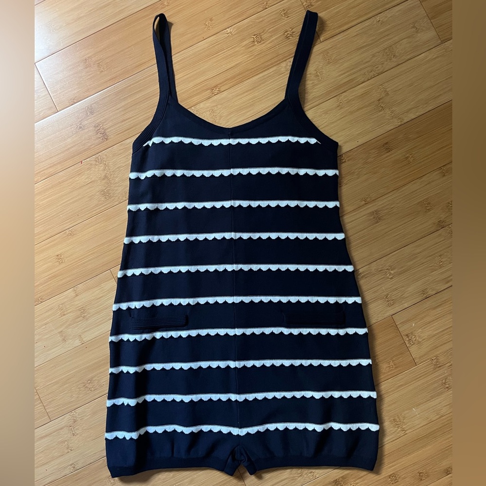 English Factory navy and white romper